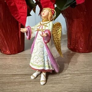 Patience Brewster Gold and Pink Angel Ornament